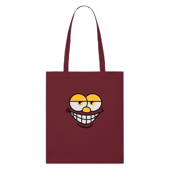 Grinning Comic Face Cool Facial Expression - Stanley/Stella Organic Tote Bag - burgundy - Front