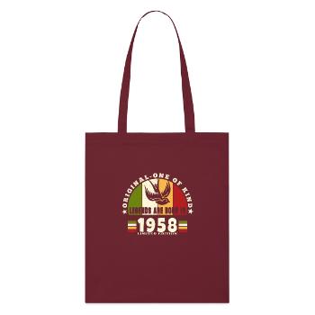1958 Vintage Geburtstag Legende Geschenk - Stanley/Stella Bio-Stoffbeutel - Burgunderrot - Vorne