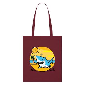 Requin sur la plage se baigne au soleil - Tote bag bio Stanley/Stella - bordeaux - Devant