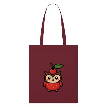 Hiboule cerise - Tote bag bio Stanley/Stella - bordeaux - Devant