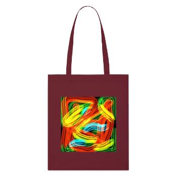 Rayures de couleur - Tote bag bio Stanley/Stella - bordeaux - Devant