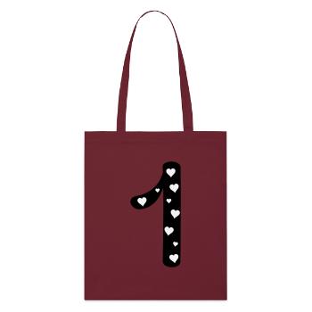 1 anniversaire avec le cœur - Tote bag bio Stanley/Stella - bordeaux - Devant