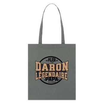 Le "Daron Légendaire : Pilier de Famille" - Tote bag bio Stanley/Stella - charbon - Devant