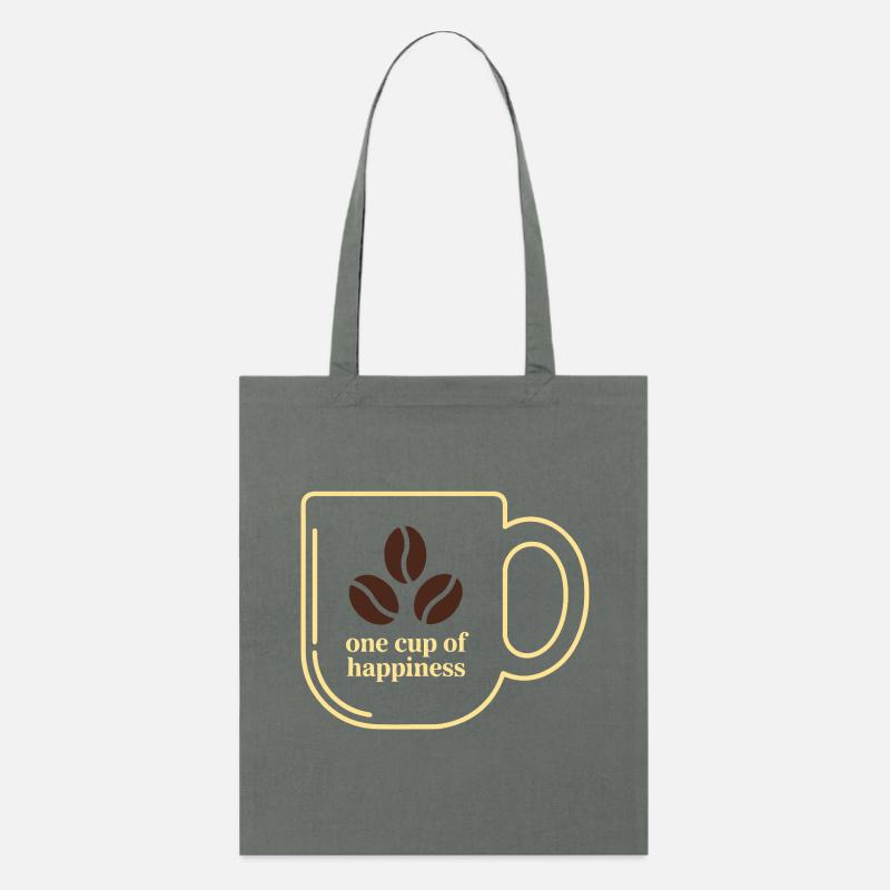 KAFFEETASSEN, EINE TASSE HAPPINES 01 - Stanley/Stella Bio-Stoffbeutel - Anthrazit