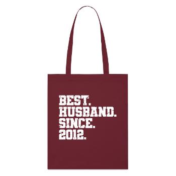 Bester Ehemann seit 2012, Geschenk zum 11-jährigen Jubiläum - Stanley/Stella Bio-Stoffbeutel - Burgunderrot - Vorne