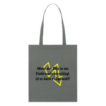 Lustiger Elektroauto Spruch - Stanley/Stella Bio-Stoffbeutel - Anthrazit - Vorne