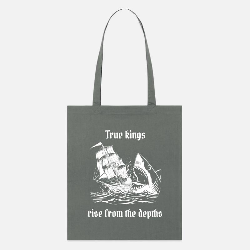 Requin et bateau de pirates, océan, true kings - Tote bag bio Stanley/Stella - charbon