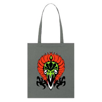 Oiseau de feu illustration, jungle magique, style ancien - Tote bag bio Stanley/Stella - charbon - Devant