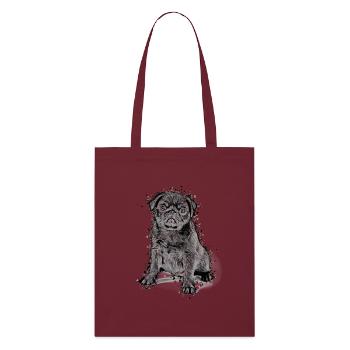 süßes Mops Welpe Geschenkidee Möpse Pug Shirt - Stanley/Stella Bio-Stoffbeutel - Burgunderrot - Vorne