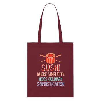 Sushi Japan Essen Sushi-Mahlzeit - Stanley/Stella Bio-Stoffbeutel - Burgunderrot - Vorne