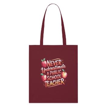 Ne sous-estimez jamais un professeur à la - Tote bag bio Stanley/Stella - bordeaux - Devant