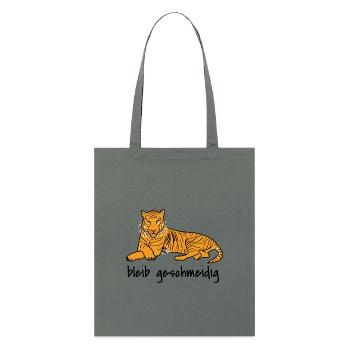 Geschmeidiger Tiger - Calm down - Stanley/Stella Bio-Stoffbeutel - Anthrazit - Vorne