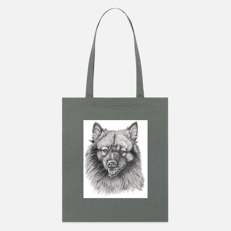 Keeshond-Aufkleber - Stanley/Stella Bio-Stoffbeutel - Anthrazit