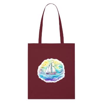 Voilier - illustration - Tote bag bio Stanley/Stella - bordeaux - Devant
