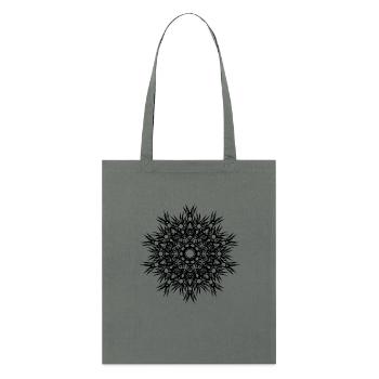 Lignes géométriques forme mandala - Tote bag bio Stanley/Stella - charbon - Devant