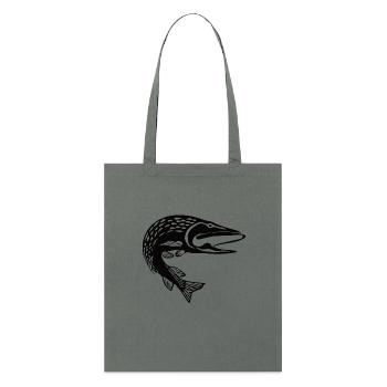 Jumping pike motif for pike anglers - Stanley/Stella Organic Tote Bag - anthracite - Front