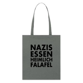 nazis essen heimlich falafel - Stanley/Stella Bio-Stoffbeutel - Anthrazit - Vorne