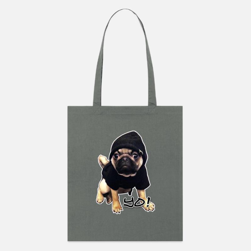 yo_mops_3 - Stanley/Stella Bio-Stoffbeutel - Anthrazit