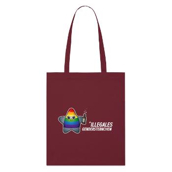 Illegal gender asterisk? Too cute to be sued! - Stanley/Stella Organic Tote Bag - burgundy - Front