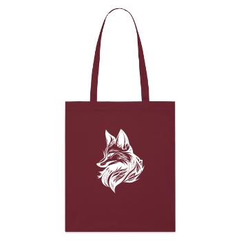 Elegant cunning fox in tattoo ink - Stanley/Stella Organic Tote Bag - burgundy - Front