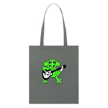 Frosch Fröschchen Spielt Gitarre Musik Gitarrist - Stanley/Stella Bio-Stoffbeutel - Anthrazit - Vorne