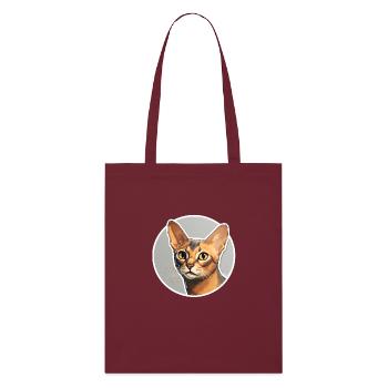 Tête de chat abyssin - Tote bag bio Stanley/Stella - bordeaux - Devant