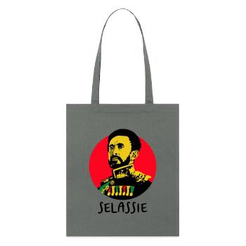 Haile Selassie - King of the Kings - Reggae Rasta - Stanley/Stella Bio-Stoffbeutel - Anthrazit - Vorne