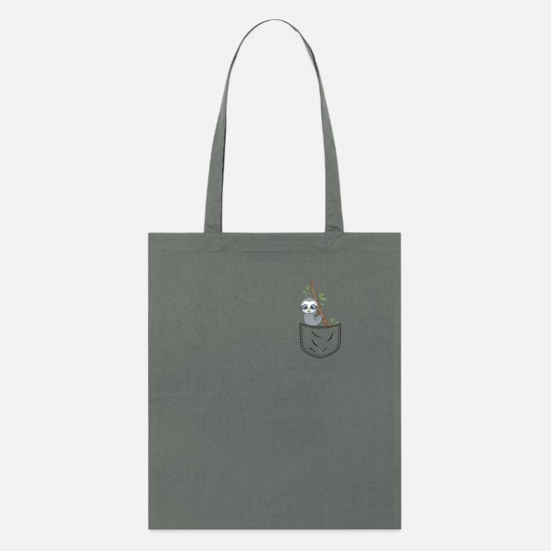 Poche poitrine bambou mignon panda eucalyptus poche - Tote bag bio Stanley/Stella - charbon
