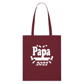 Papa 2022 - Vater 2022 - Stanley/Stella Bio-Stoffbeutel - Burgunderrot - Vorne