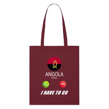 Angola ruft an Lusiger Flaggen Spruch - Stanley/Stella Bio-Stoffbeutel - Burgunderrot - Vorne
