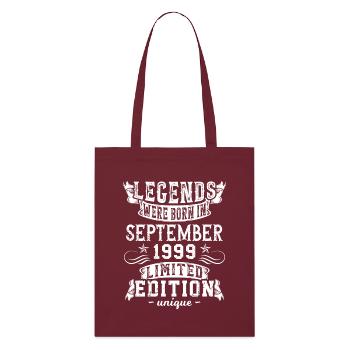 Anniversaire Septembre 1999 année Edition Limitée - Tote bag bio Stanley/Stella - bordeaux - Devant