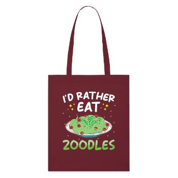 Zoodles Zucchini Pasta Saying - Stanley/Stella Organic Tote Bag - burgundy - Front