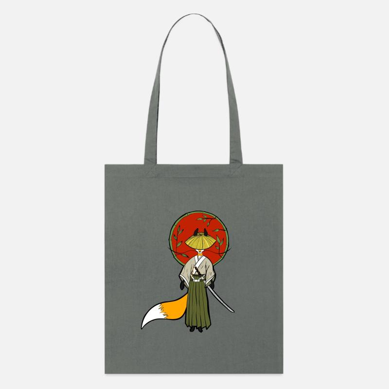 Samurai Fox - Stanley/Stella Organic Tote Bag - anthracite