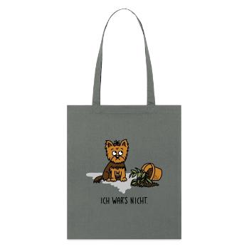 Hund Yorkshire Terrier – Ich war's nicht! - Stanley/Stella Bio-Stoffbeutel - Anthrazit - Vorne