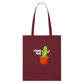 Cactus Hug - Stanley/Stella Organic Tote Bag - burgundy - Front