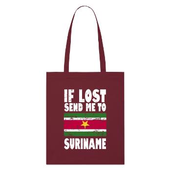 Suriname Flag Saying - Stanley/Stella Organic Tote Bag - burgundy - Front