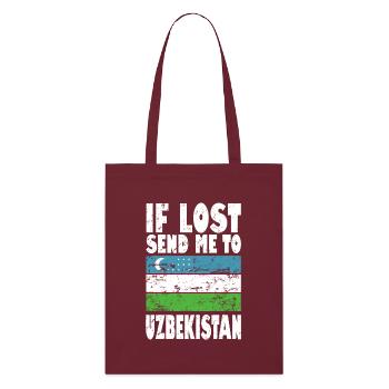 Drapeau de l’Ouzbékistan - Tote bag bio Stanley/Stella - bordeaux - Devant