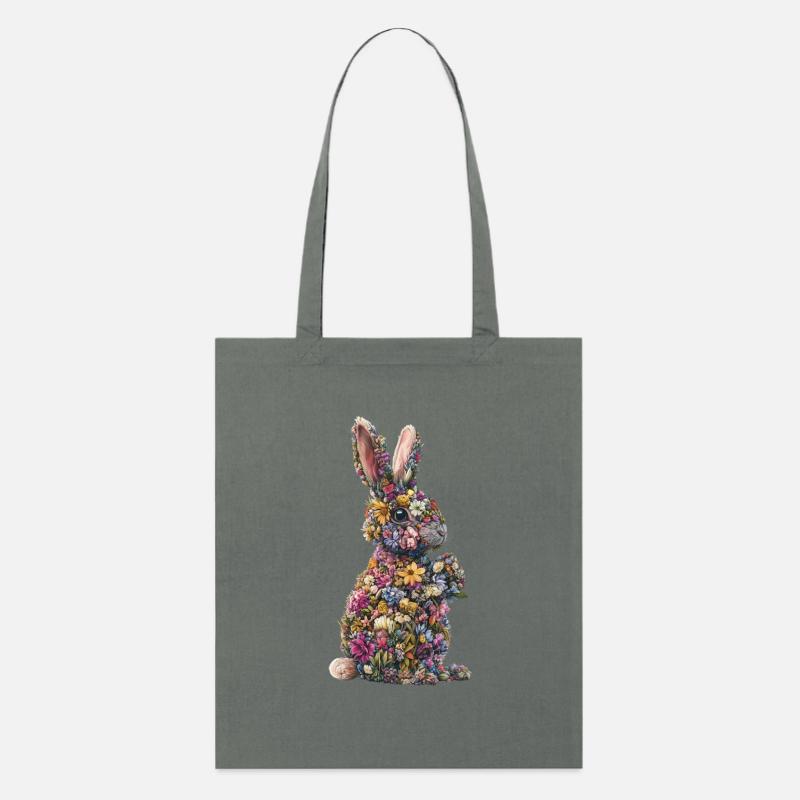 Flower Bunny - Stanley/Stella Bio-Stoffbeutel - Anthrazit