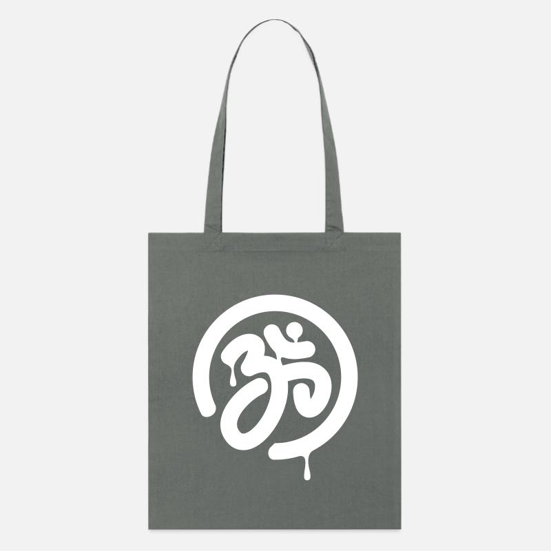 Graffiti OM dans le style tag avec des coulures en cercle - Tote bag bio Stanley/Stella - charbon