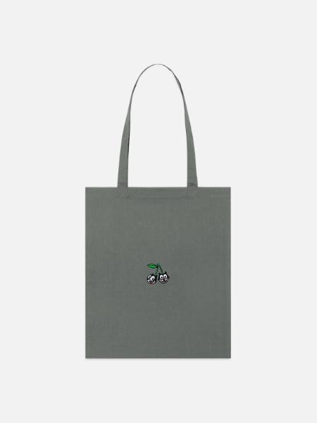 Felix The Cat Stickdesign Kirschen  - Stanley/Stella Bio-Stoffbeutel - Anthrazit