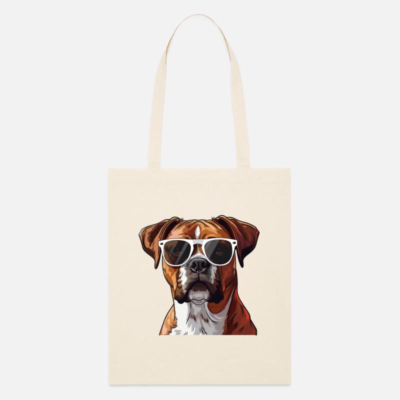 Deutscher Boxer, Hund, Sonnenbrille, Sommer - Stanley/Stella Bio-Stoffbeutel - Natur