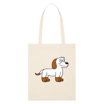 chien se tient mignon petit chiot heureux animal de compagnie - Tote bag bio Stanley/Stella - écru doux - Devant