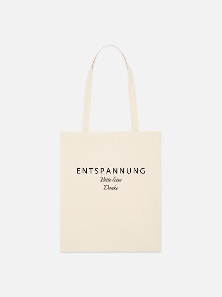 Entspannung Bitte leise Danke Ruhe Erholung Kur - Stanley/Stella Bio-Stoffbeutel - Natur