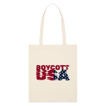 Boycott États-Unis, Boycott Amérique, Glitch États-Unis - Tote bag bio Stanley/Stella - écru doux - Devant