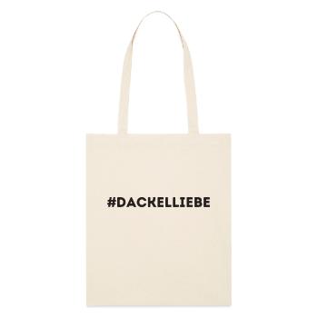 #Dackelliebe Dackel Hundemensch - Stanley/Stella Bio-Stoffbeutel - Natur - Vorne