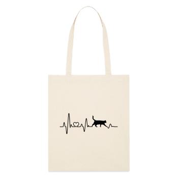 Pouls De battement de cœur de chat Cher ami chat - Tote bag bio Stanley/Stella - écru doux - Devant