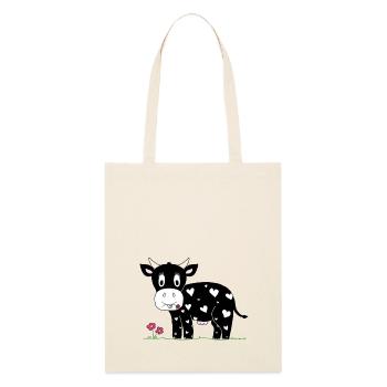 Warm cow :o) - Stanley/Stella Organic Tote Bag - soft Ecru - Front