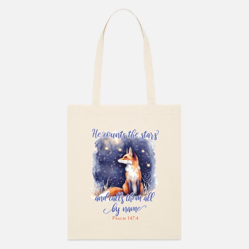 Fuchs Bibelvers Christlich - Stanley/Stella Bio-Stoffbeutel - Natur