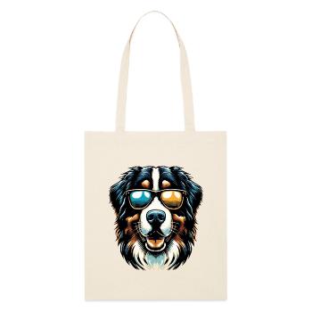 Bouvier bernois avec lunettes de soleil - Tote bag bio Stanley/Stella - écru doux - Devant