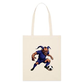 Devil Footballer - Stanley/Stella Organic Tote Bag - soft Ecru - Front